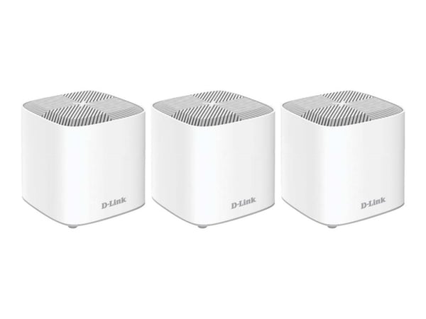 D-Link Covr Whole Home COVR-X1863 - Wi-Fi-system (3 rutere) - inntil 600 kvm - maske - GigE - 802.11a/b/g/n/ac/ax - Dobbeltbånd