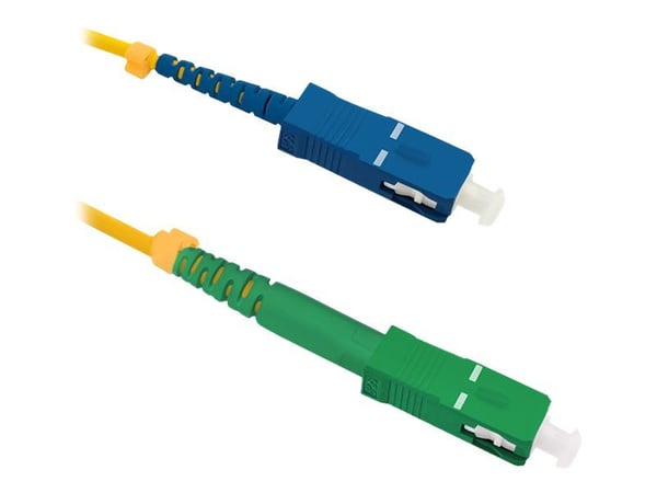 Qoltec Simplex - Koblingskabel - SC/APC (hann) til SC/UPC (hann) - 5 m - fiberoptisk - simpleks - 9 / 125 micron - G.652D - halogenfri - gul