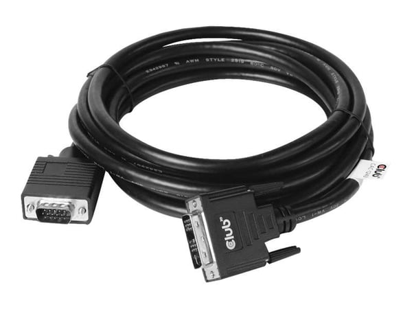 Club 3D - Adapterkabel - DVI-A (hane) till HD-15 (VGA) (hane) - 3 m - tumskruvar, guldblinkade kontakter