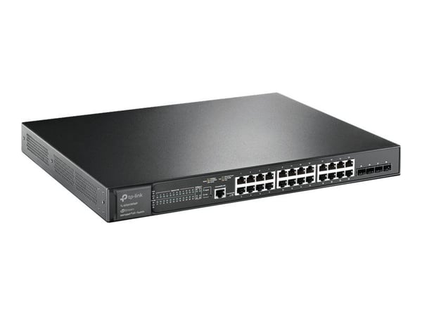 TP-Link JetStream TL-SG3428XMP - V1 - switch - Administrerad - 24 x 10/100/1000 (PoE+) + 4 x 10 Gigabit SFP+ - rackmonterbar - PoE+ (384 W)