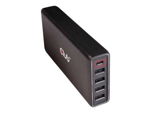 Club 3D CAC-1903 - Strømadapter - AC 100-110/240 V - 111 watt - utgangskontakter: 5 - Europa