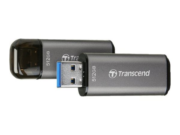 Transcend JetFlash 920 - USB flash-enhet - 512 GB - USB 3.2 Gen 1 - rymdgrå