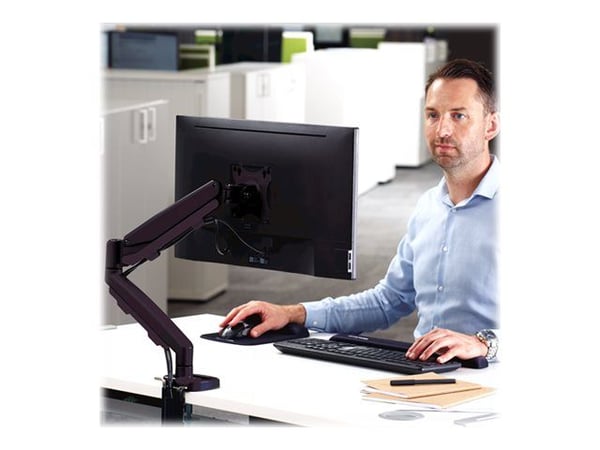 Fellowes - Monteringssett - justerbar arm - for Skjerm - stål - svart, RAL 9017 - skjermstørrelse: 10"-39" - klemmemonterbar, malje, skrivebordsmon...