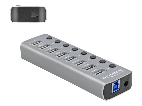 Delock - Hubb - 7 x USB 3.2 Gen 1 - skrivbordsmodell