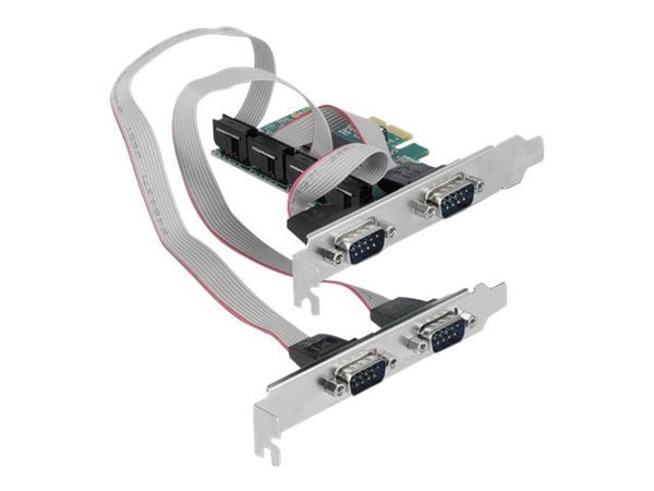 Delock - Seriell adapter - PCIe 1.1 låg profil - RS-232 x 4 - grön