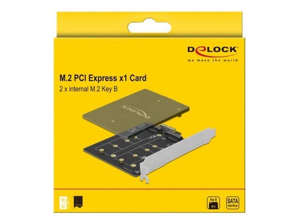 Delock - Lagringskontroll - M.2 - M.2 Card - lav profil - PCIe 3.0