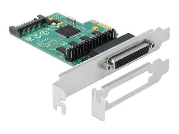 Delock PCI Express Card to 4 x Serial RS-232 with voltage supply - Seriell adapter - PCI Express x1 lav profil - RS-232 x 4 - grønn