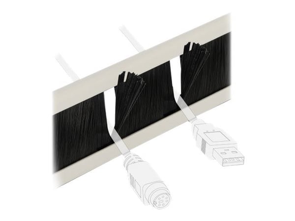 Delock - Cable management strip - grå - 2U - 10"
