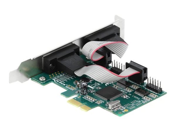 Delock - Seriell adapter - PCIe 1.1 låg profil - RS-232 x 4 - grön