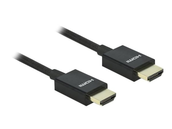 Delock - Ultra High Speed - HDMI-kabel - HDMI hane till HDMI hane - 1 m - koaxial - svart - stöd för 8K