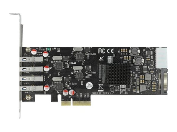 DeLOCK 89008, PCIe, PCIe, SATA, USB 3.2 Gen 1 (3.1 Gen 1), Matala profiili, PCIe 2.0, Harmaa, PC