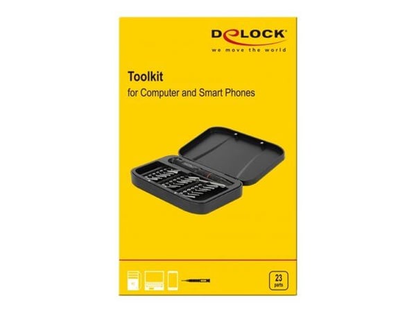 Delock Toolkit for Computer and Smart Phones - Skrutrekker med spissett - 23 deler - inn boks