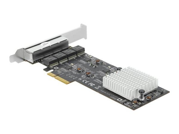 Delock - Nettverksadapter - PCIe 2.1 x4 - 10M/100M/1G/2,5 Gigabit Ethernet x 4