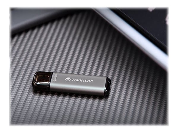 Transcend JetFlash 920 - USB flash-enhet - 512 GB - USB 3.2 Gen 1 - rymdgrå