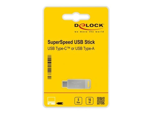 Delock - USB-flashstasjon - 16 GB - USB 3.2 Gen 1 / USB-C