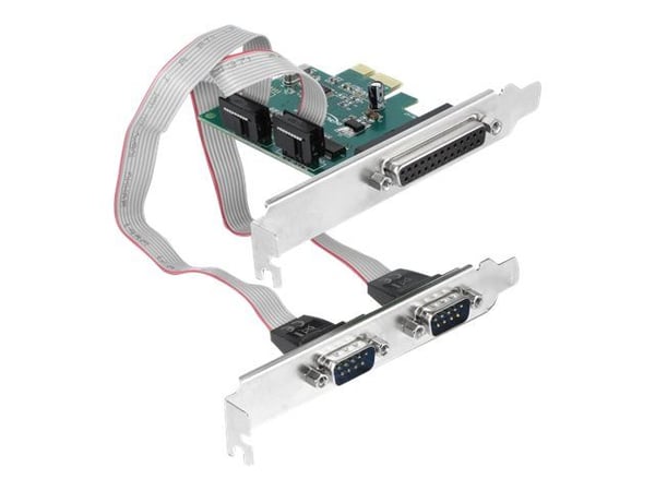 Delock - Parallellt/seriellt kort - PCIe 1.1 låg profil - parallell x 1 + seriell x 2