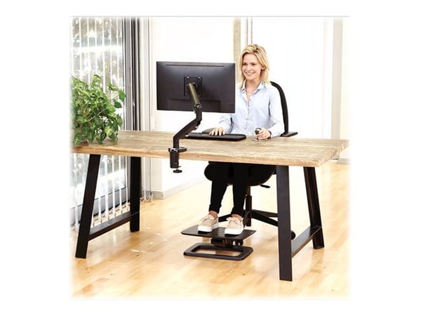 Fellowes - Monteringssett - justerbar arm - for Skjerm - stål - svart, RAL 9017 - skjermstørrelse: 10"-39" - klemmemonterbar, malje, skrivebordsmon...