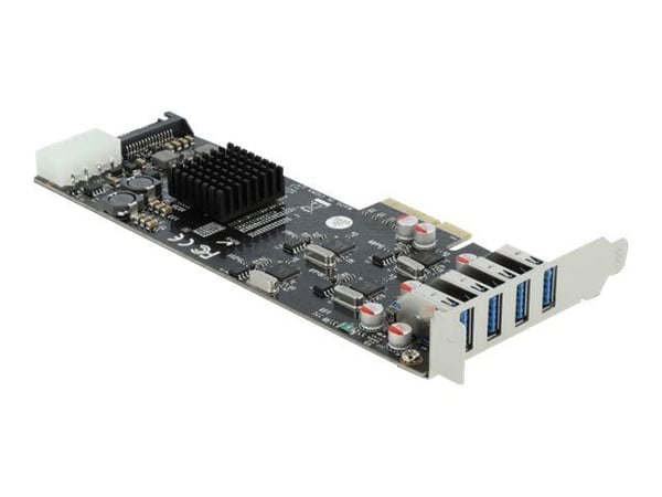 DeLOCK 89008, PCIe, PCIe, SATA, USB 3.2 Gen 1 (3.1 Gen 1), Matala profiili, PCIe 2.0, Harmaa, PC