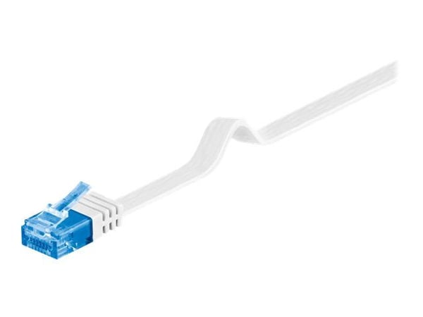 MicroConnect - Verkkokaapeli - RJ-45 (uros) - RJ-45 (uros) - 5 m - UTP - CAT 6a - säikeistetty, litteä - valkoinen