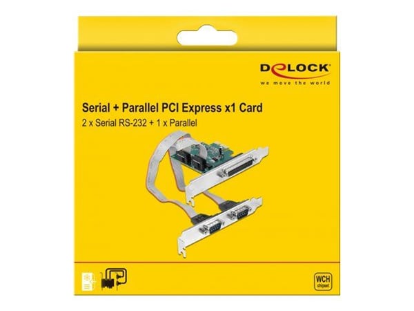 Delock - Parallell / seriell adapter - PCIe 1.1 lav profil - parallell x 1 + seriell x 2
