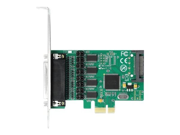 Delock PCI Express Card to 4 x Serial RS-232 with voltage supply - Seriell adapter - PCI Express x1 lav profil - RS-232 x 4 - grønn