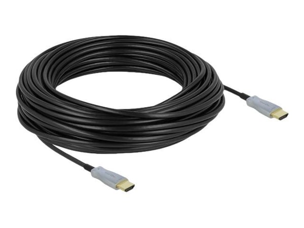 DeLOCK - Høyhastighets HDMI-kabel - HDMI (M) til HDMI (M) - 25,0 m - fiberoptisk - svart - 4K-støtte, Active Optical Cable (AOC) (85016)