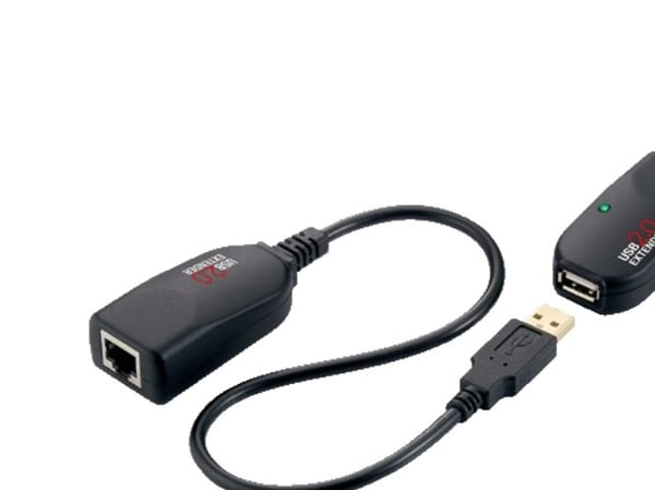LogiLink USB 2.0 forlengersett, tvunnet par, svart Tilkobling: USB-A-plugg - RJ45-kobling, forlengelse opp til (UA0178)