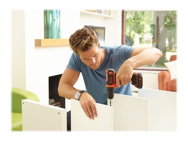 BLACK+DECKER BDCDD12-QW - Drill/driver - trådløs - nøkkelfri borhylse 10 mm - 26 N·m - 10.8 V