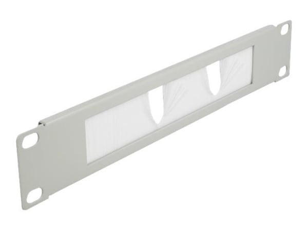 Delock - Kabelhanteringspanel med borste för rack - grå - 1U - 10"
