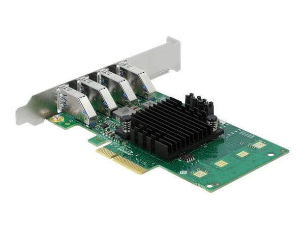 Delock PCI Express x4-kort till 4 x extern USB 3.0 Quad Channel - USB-adapter - PCIe 2.0 x4 lavprofil - USB 3.0 x 4
