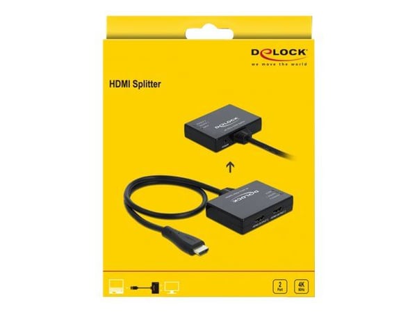 Delock - Video/audiosplitter - 2 x HDMI - skrivbordsmodell