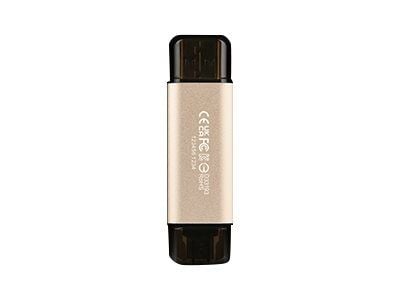 Transcend JetFlash 930C - USB-muistitikku - 256 GB - USB 3.2 Gen 1 / USB-C - kultainen