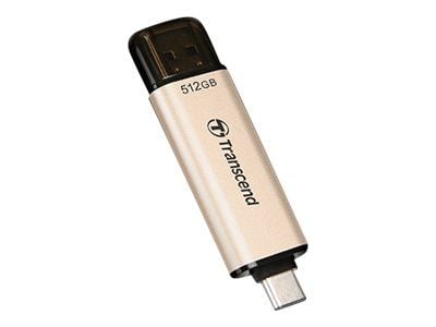Transcend JetFlash 930C - USB-muistitikku - 512 Gt - USB 3.2 Gen 1 / USB-C - kultainen