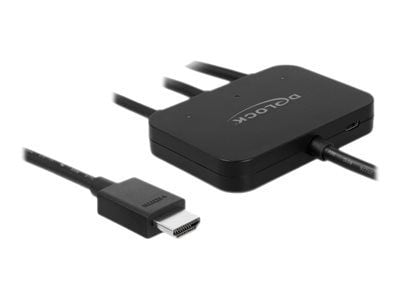 Delock - Video adapter - HDMI, Micro-USB type B (kun strøm), Mini DisplayPort, 24 pin USB-C til HDMI hann - svart - 4K-støtte