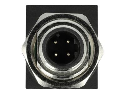 Delock - Nettverksadapter - 4-pins M12 (hann) rett til RJ-45 (hunn) vinklet - CAT 5e - svart