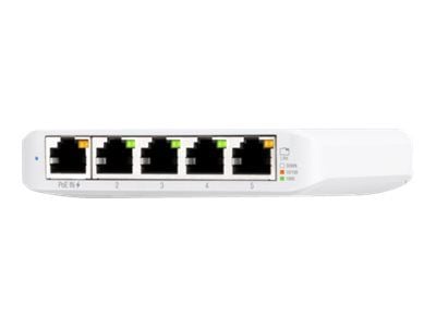Ubiquiti UniFi Switch USW Flex Mini - Switch - smart - 4 x 10/100/1000 + 1 x 10/100/1000 (PoE+) - stasjonær - PoE+ (en pakke 3)