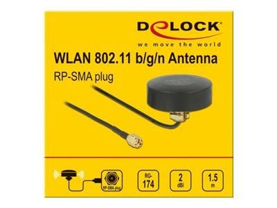 Delock - Antenne - Smart Home - 2 dBi - rundtstrålende - innendørs / utendørs, skruemontering - svart