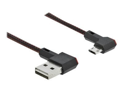 Delock Easy - USB-kabel - USB (hann) venstre/høyre-vinklet, reversibel til Micro-USB type B (hann) venstre/høyre-vinklet, reversibel - USB 2.0 - 2 ...