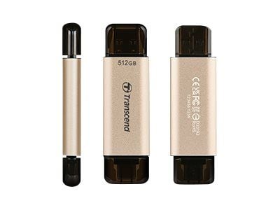 Transcend JetFlash 930C - USB-muistitikku - 512 Gt - USB 3.2 Gen 1 / USB-C - kultainen