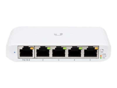 Ubiquiti UniFi Switch USW Flex Mini - Switch - smart - 4 x 10/100/1000 + 1 x 10/100/1000 (PoE+) - stasjonær - PoE+ (en pakke 3)