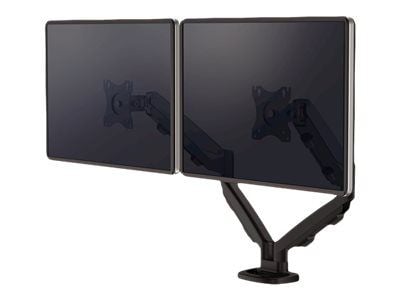 Fellowes - Monteringssett - justerbare dobbeltarmer - for 2 skjermer - metall - svart, RAL 9017 - skjermstørrelse: 10"-39" - klemmemonterbar, malje...