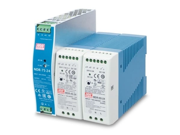 MEAN WELL MDR-60-24 - Strømforsyning (DIN-skinnemonterbar) - AC 100-240 V - 60 watt