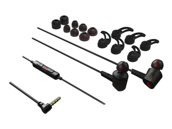 ASUS ROG Cetra II Core - Hörlurar med mikrofon - inuti örat - kabelansluten - 3,5 mm kontakt - svart, röd