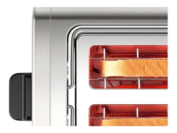 Bosch DesignLine TAT4P420 - Brødrister - 2 skive - 2 Spor - rustfritt stål / svart
