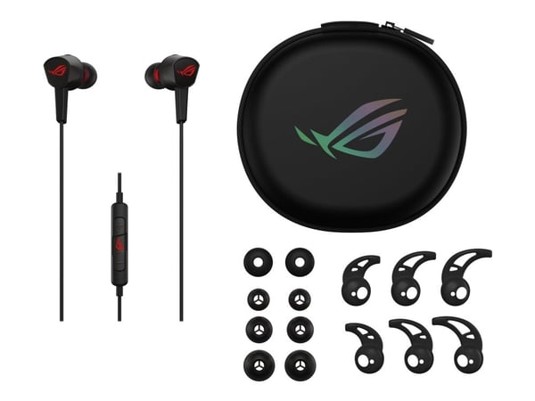 ASUS ROG Cetra II Core - Ørepropper med mikrofon - i øret - kablet - 3,5 mm jakk - svart, rød