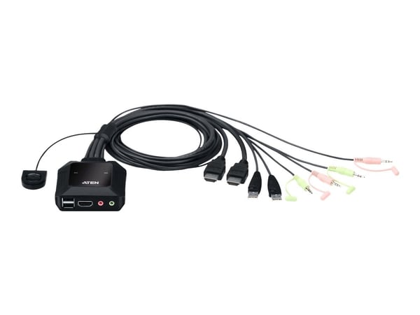 ATEN CS22H - KVM / lyd / USB-svitsj - 2 x KVM/lyd/USB - 1 lokalbruker - stasjonær - for VanCryst VS182B, VS184B
