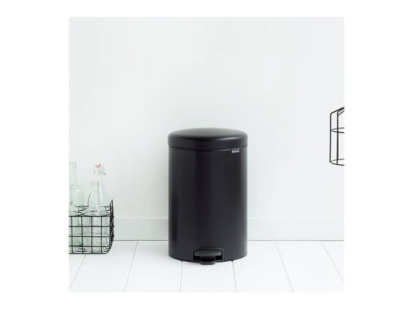 Brabantia 114106, 20 L, Pyöreä, Musta, Muovi, Poljin, 29 cm