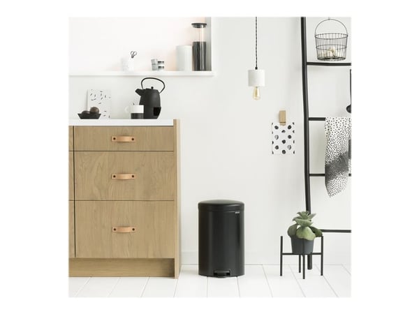 Brabantia 114106, 20 L, Pyöreä, Musta, Muovi, Poljin, 29 cm