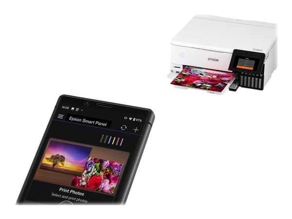 Epson EcoTank L8160 - Multifunksjonsskriver - farge - ink-jet - A4/Letter (medie) - opp til 16 spm (trykking) - 100 ark - USB, LAN, USB-vert, Wi-Fi...