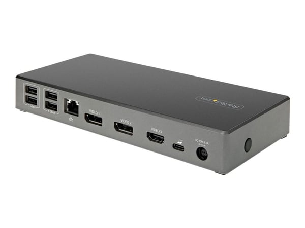 StarTech.com USB C Dock - Triple 4K Monitor USB Type-C telakointiasema - 100W Power Delivery - DP 1.4 Alt Mode &amp; DSC, 2x DisplayPort 1.4/HDMI 2...